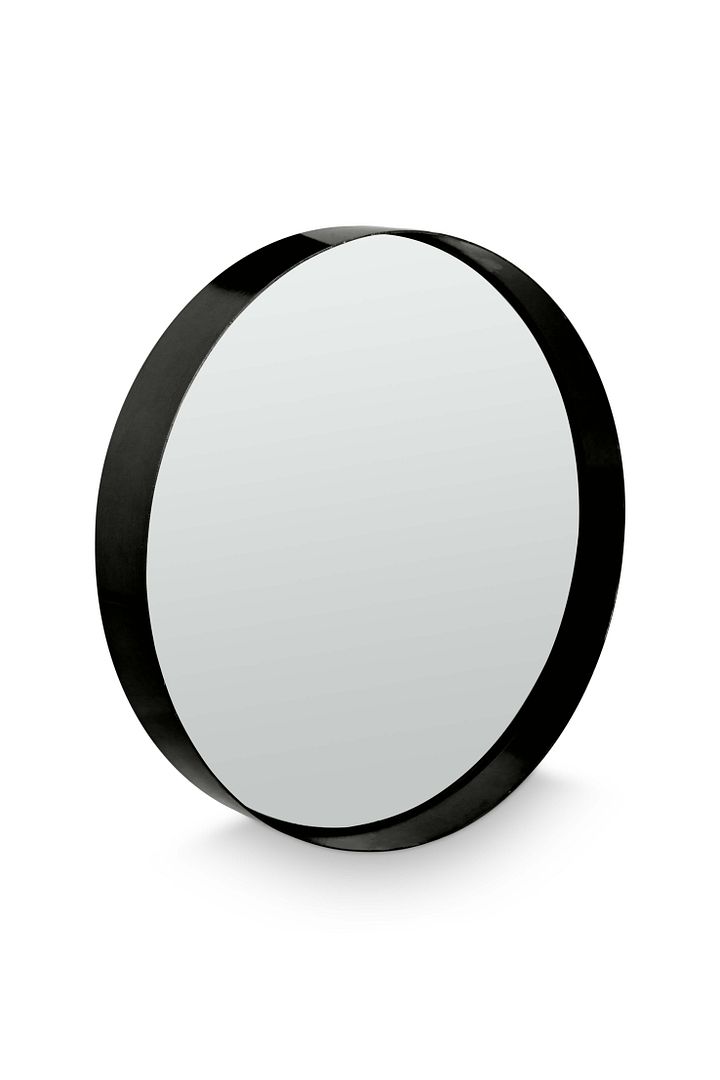 vtwonen Ronde Spiegel om te Hangen - Woondecoratie - Diep Zwart - 30cm