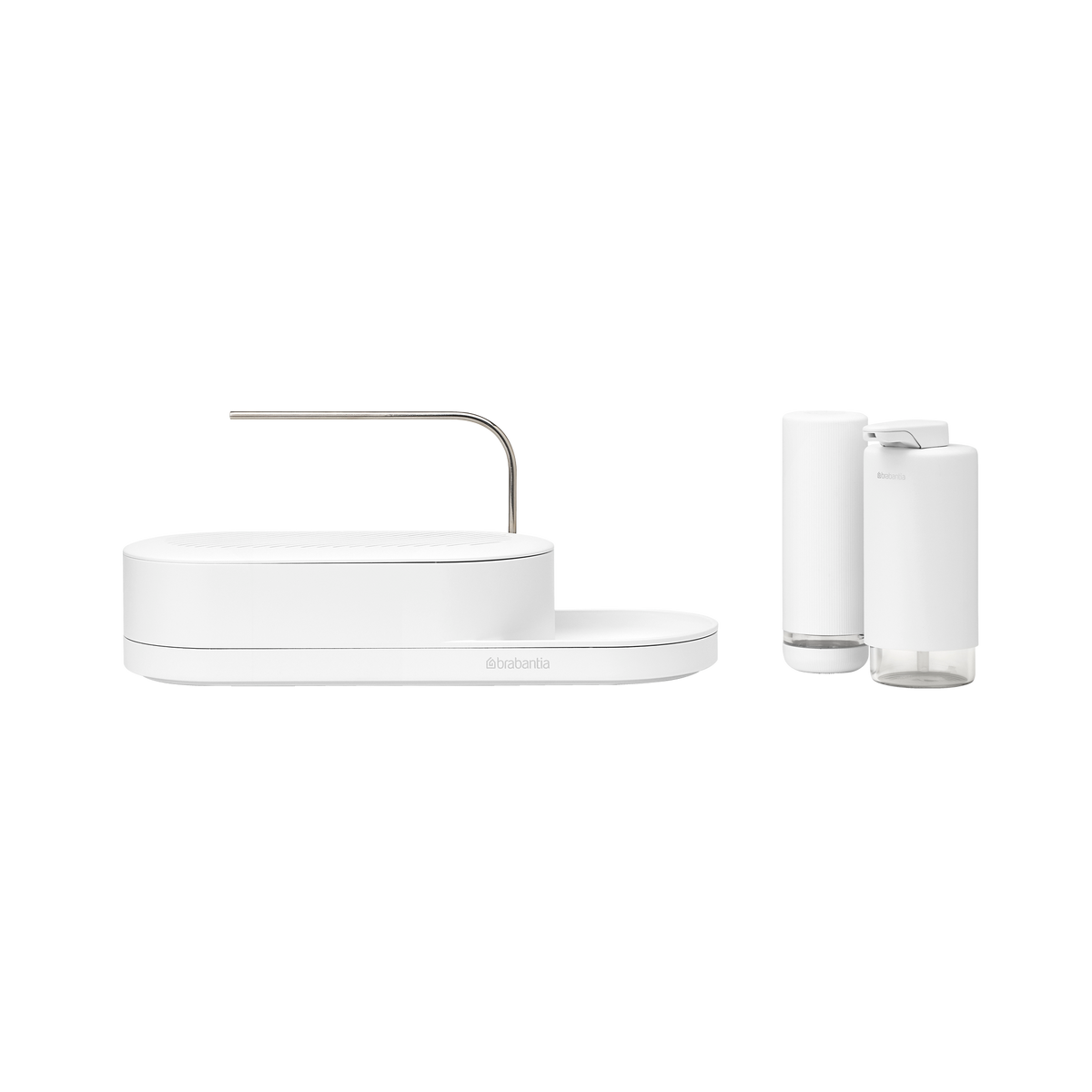 Brabantia SinkStyle Organiser Set, 3-delig (organiser, zeep- en afwasmiddeldispenser) - Mineral Fresh White