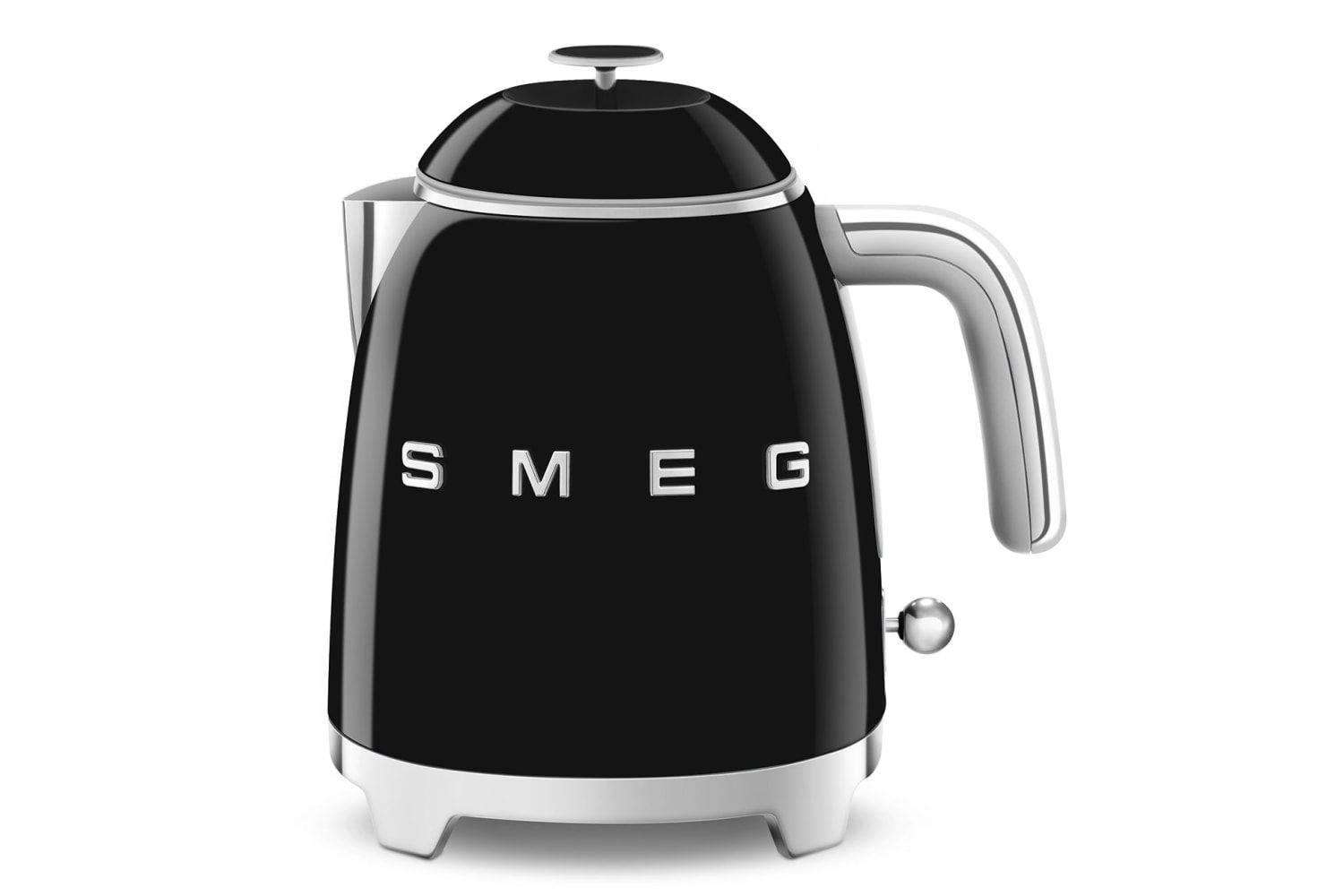 Smeg Mini-Kettle & 4-Slice Toaster, 50’s Style Retro, Stainless Steel Black