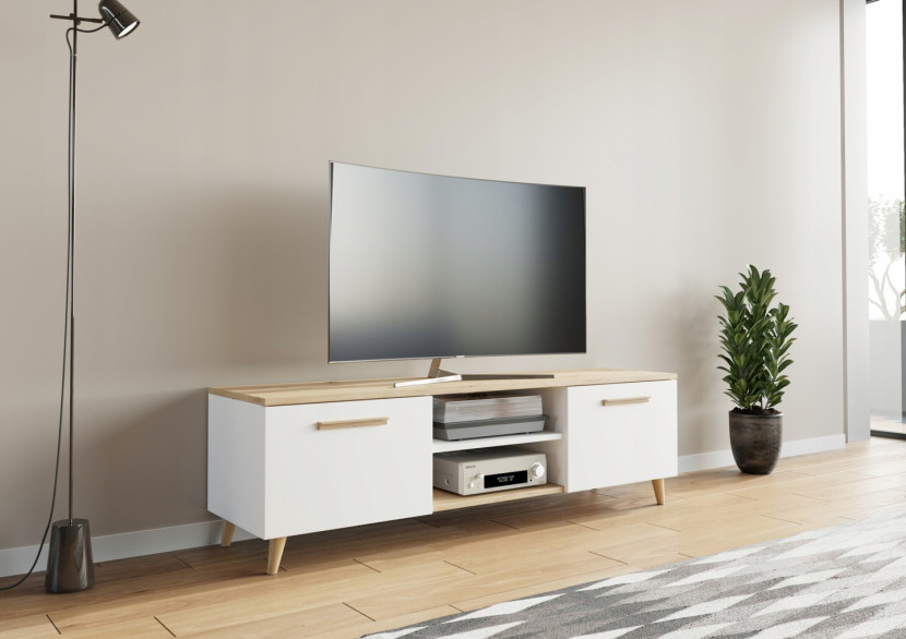Stolik RTV Bergen 150 artisan/biały