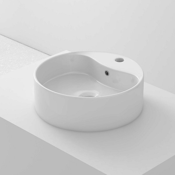 Lavabo à poser RONDA céramique 40,5x14,5x40,5 cm blanc