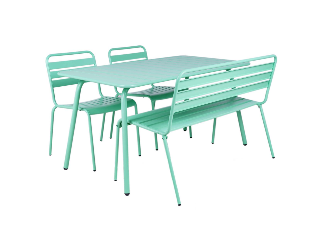 MaximaVida metalen tuinset Max cactus 150 cm – 1 tafel met 2 stoelen en 1 bank