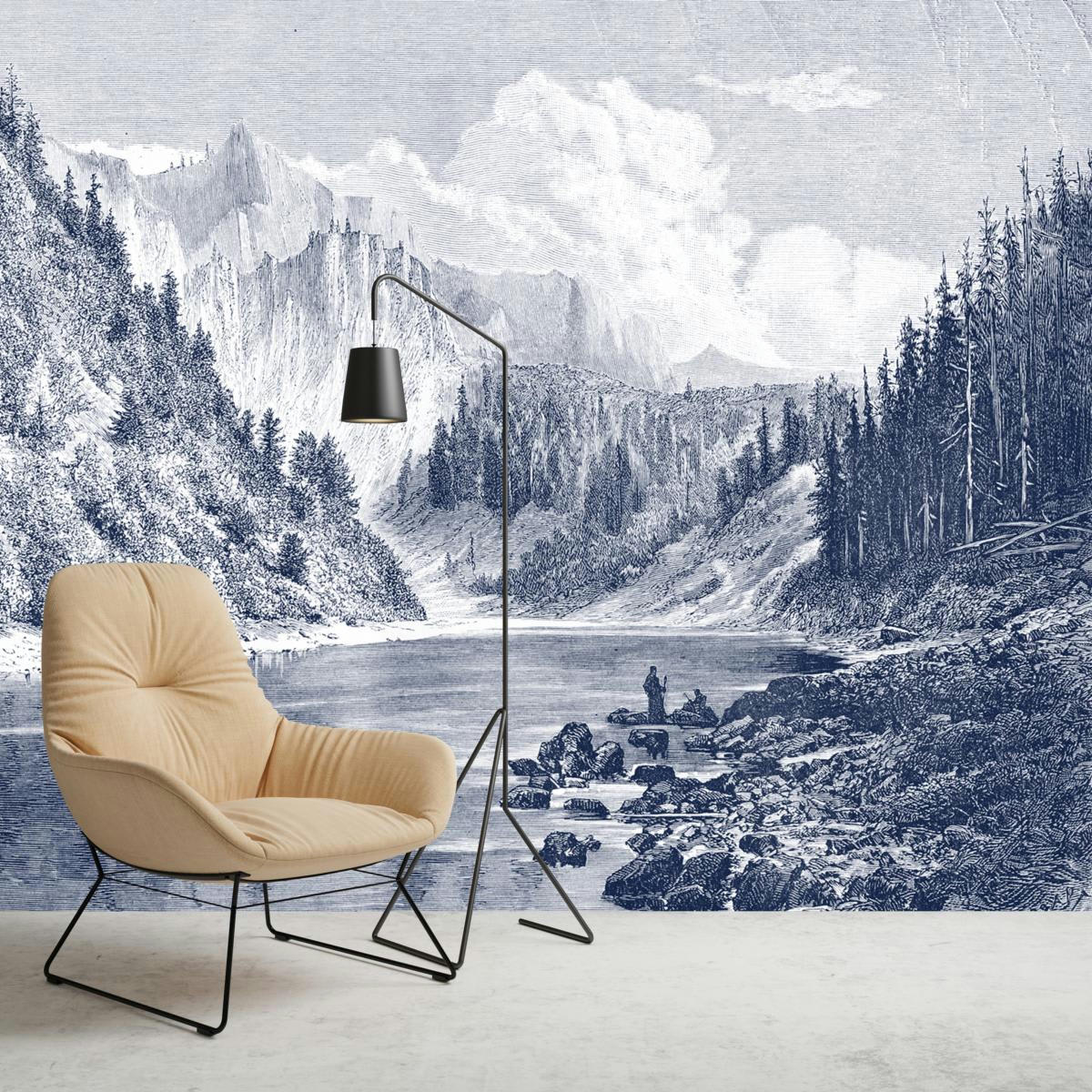 - Papier peint panoramique gravure Montana 390x270cm