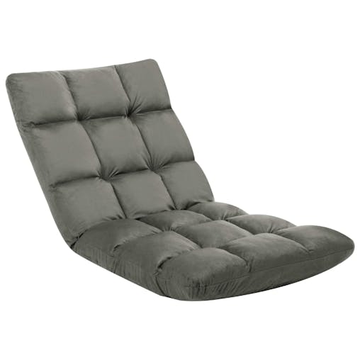 NNEVL Folding Floor Chair Dark Grey Microfibre