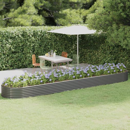 NNEVL Garden Planter Powder-coated Steel 507x100x36 cm Grey
