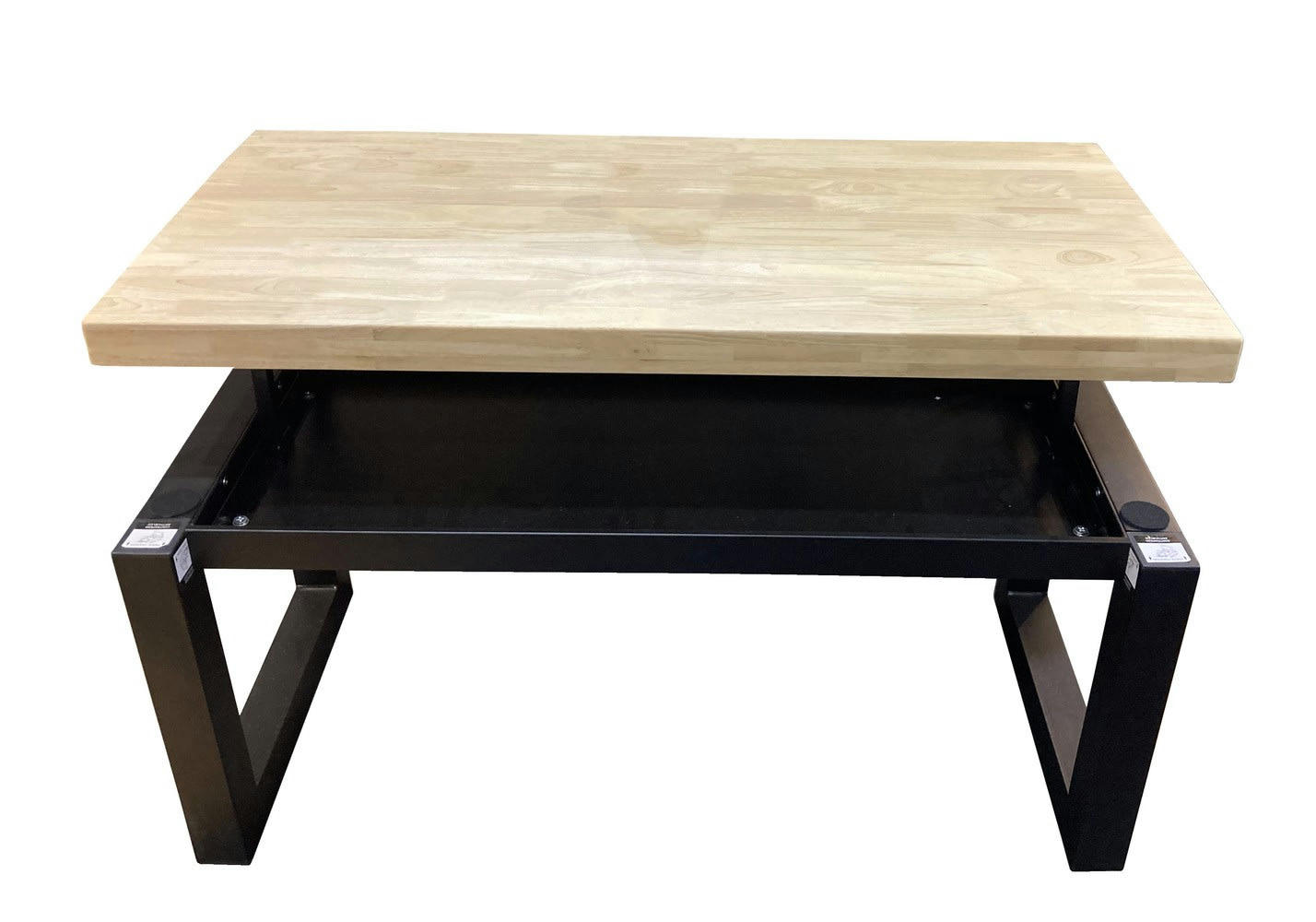 MATIKA - Table basse relevable bois et acier noir L120