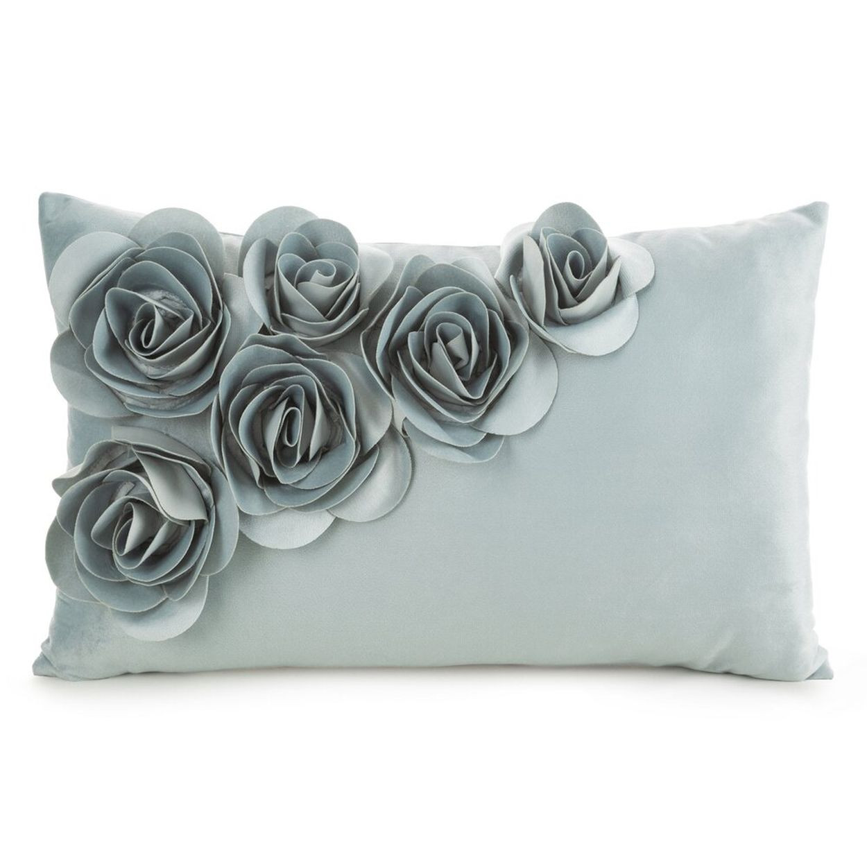 Poszewka dekoracyjna FLORES miętowa róże 3D 30x50 cm