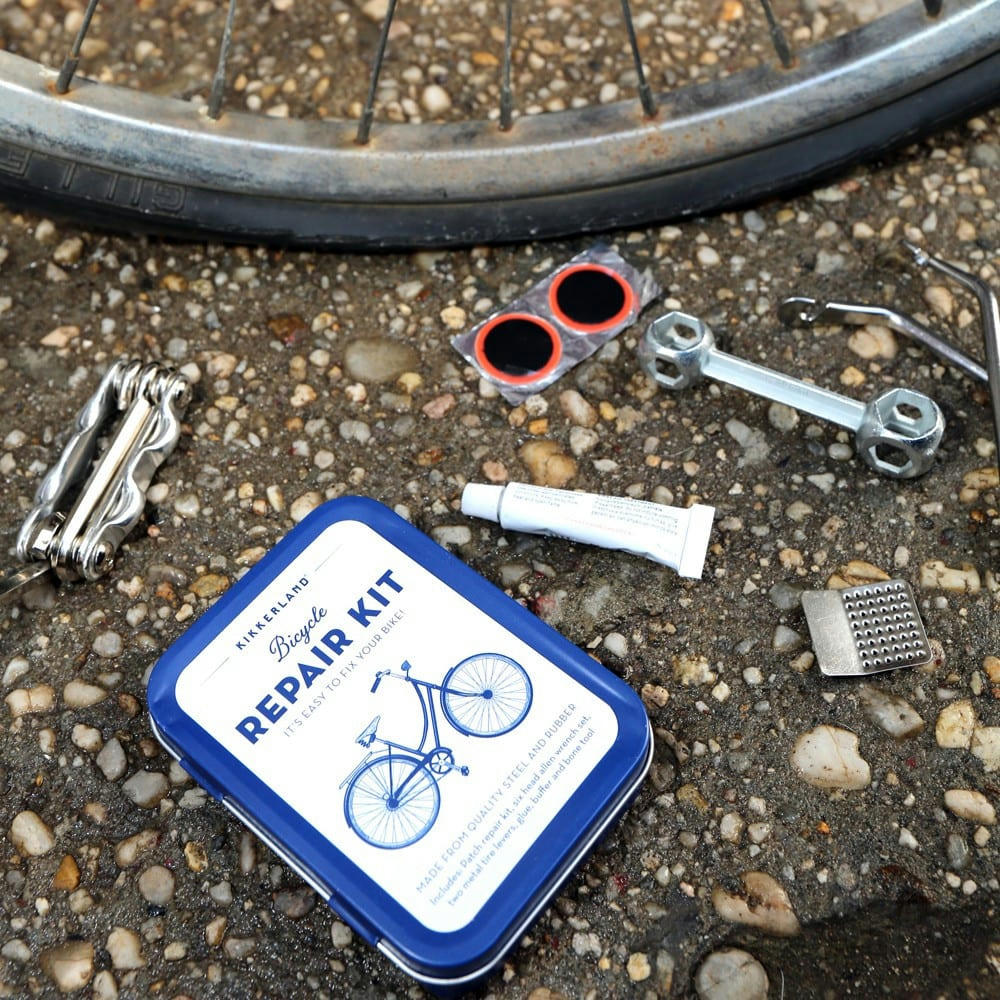VÉLO - Kit de réparation vélo acier bleu
