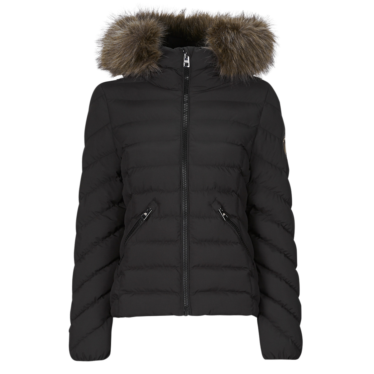 Superdry - FUJI HOODED FAUSSE FOURRURE - Black