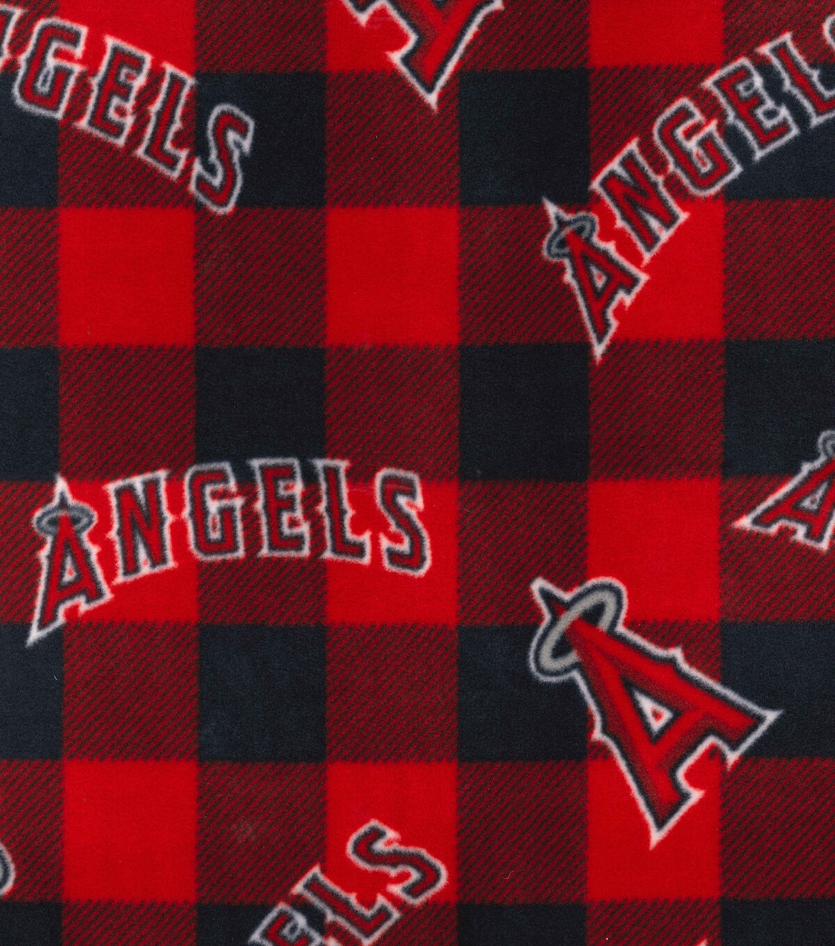 Fabric Traditions Los Angeles Angels Fleece Fabric Buffalo Check