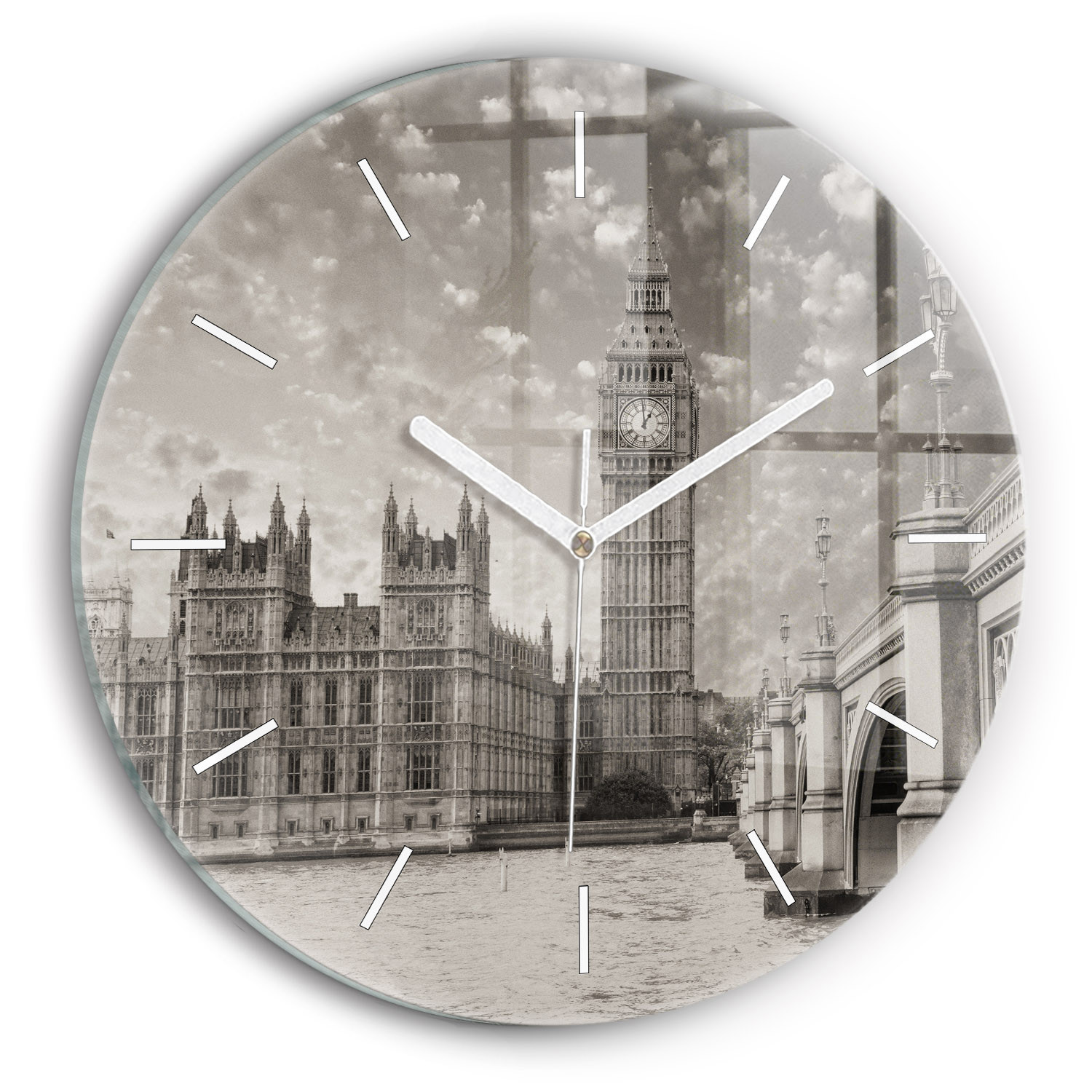 Cichy Zegar Dekoracyjny ścienny Londyn Big Ben fi30