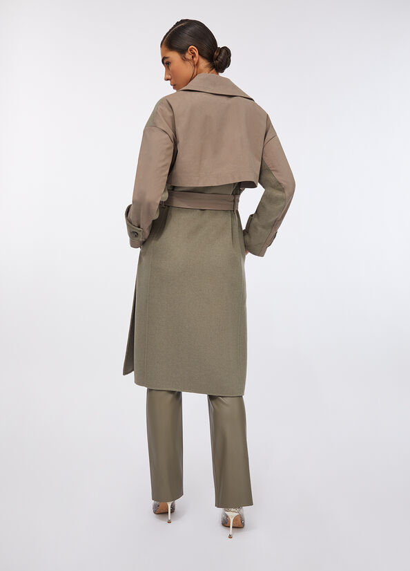 Trench doppiopetto in lana