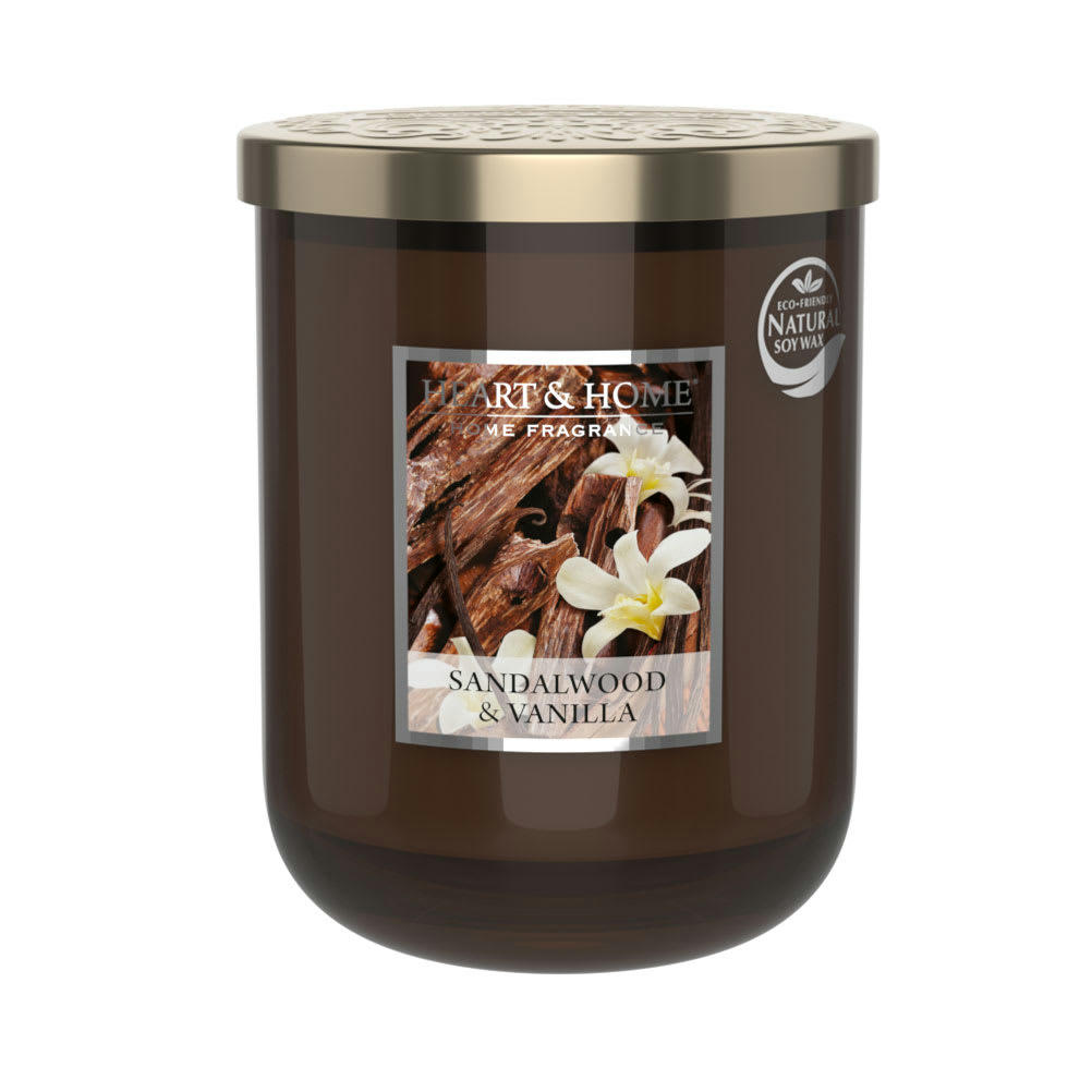 - Grande bougie heart and home vanille bois de santal