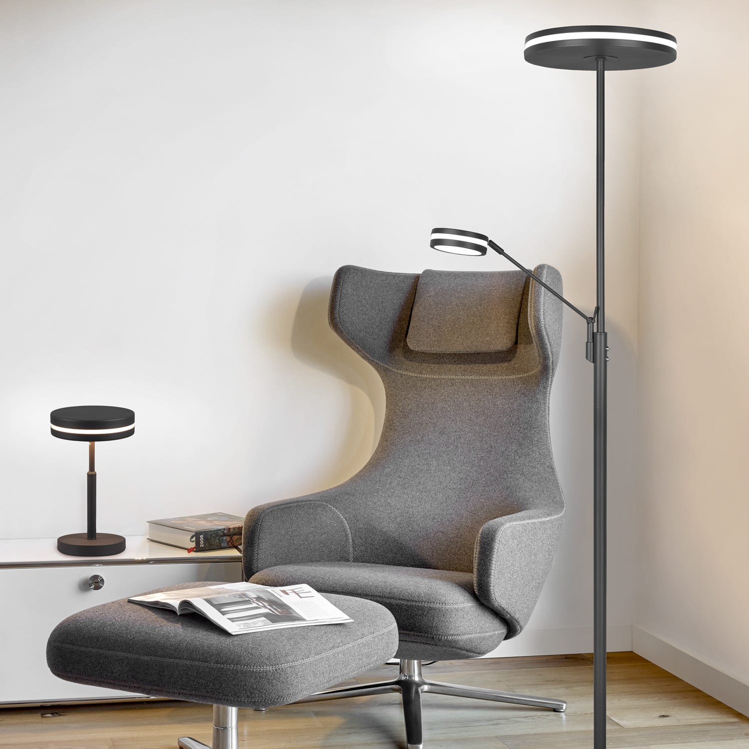 Lampada da terra 180 cm antracite Franklin Trio