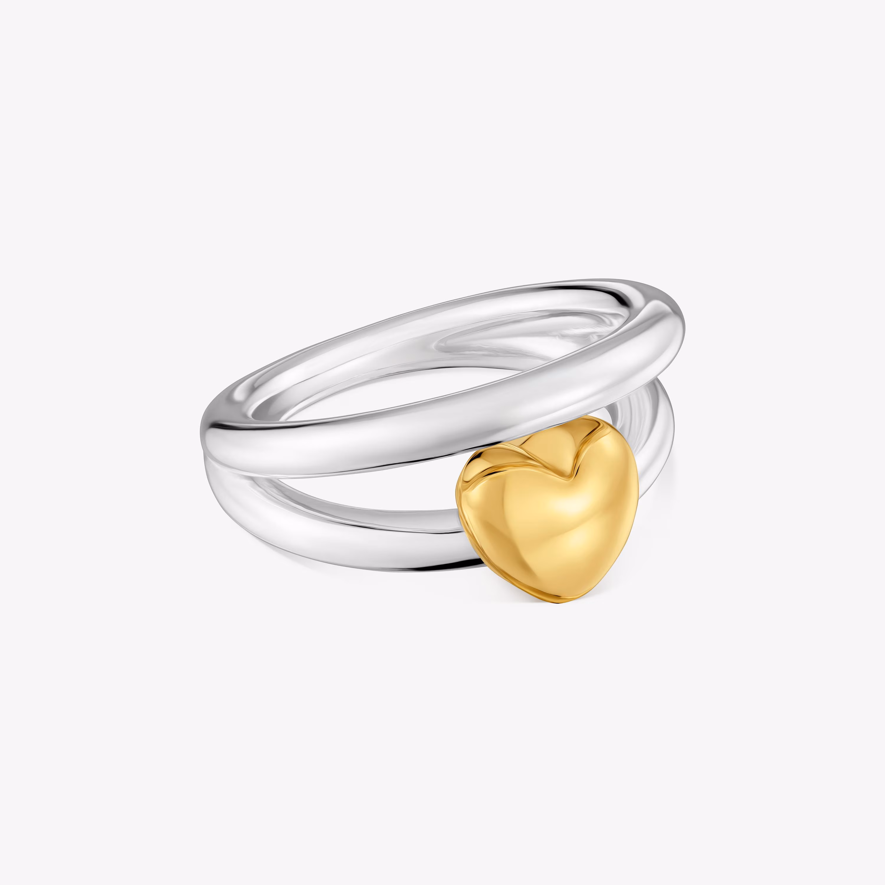 Anillo doble aro bicolor motivo corazón TOUS Flechazo