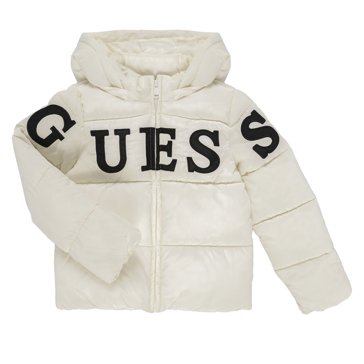 Guess - HOODED LS PADDED PUFFER W/ZIP - Beige