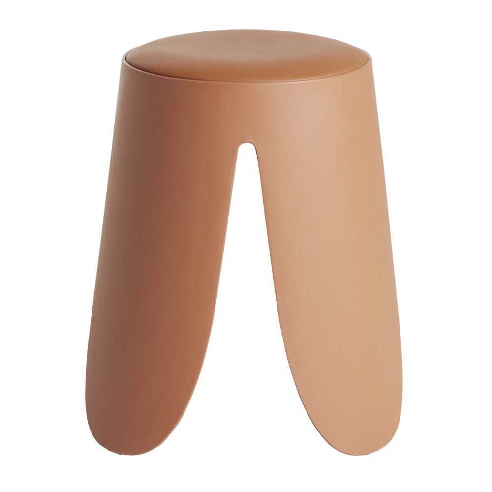 Tabouret rond Spiro pieds larges plastique terracotta Ø33xH46cm