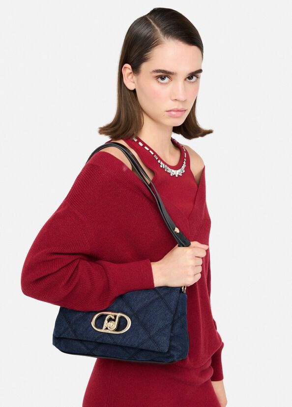Borsa LaPuffy media in denim