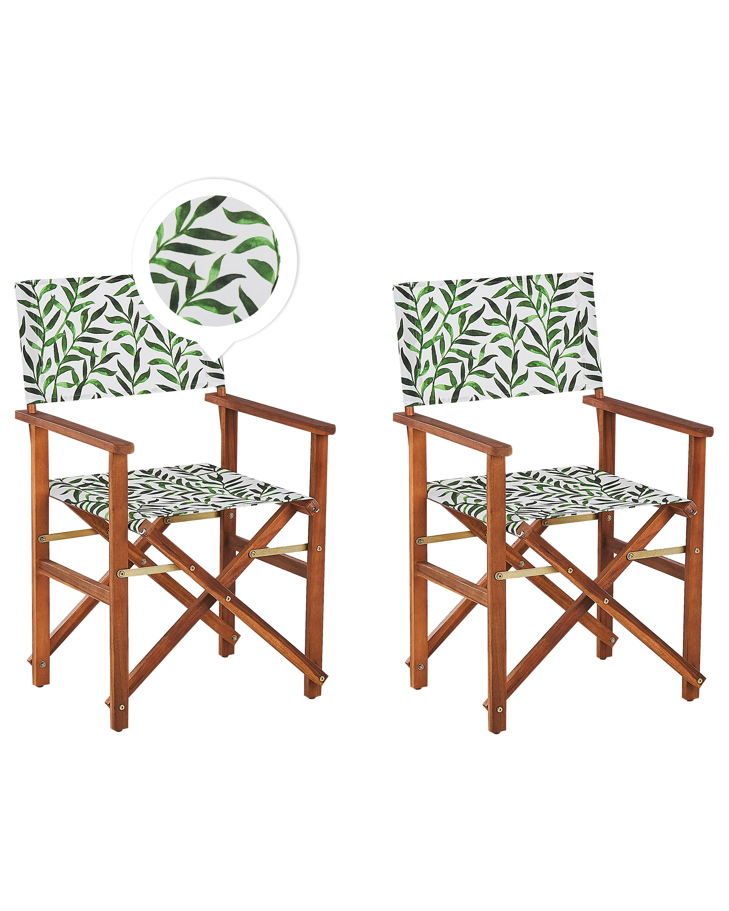 Set of 2 Garden Chairs CINE Acacia Wood Dark Brown