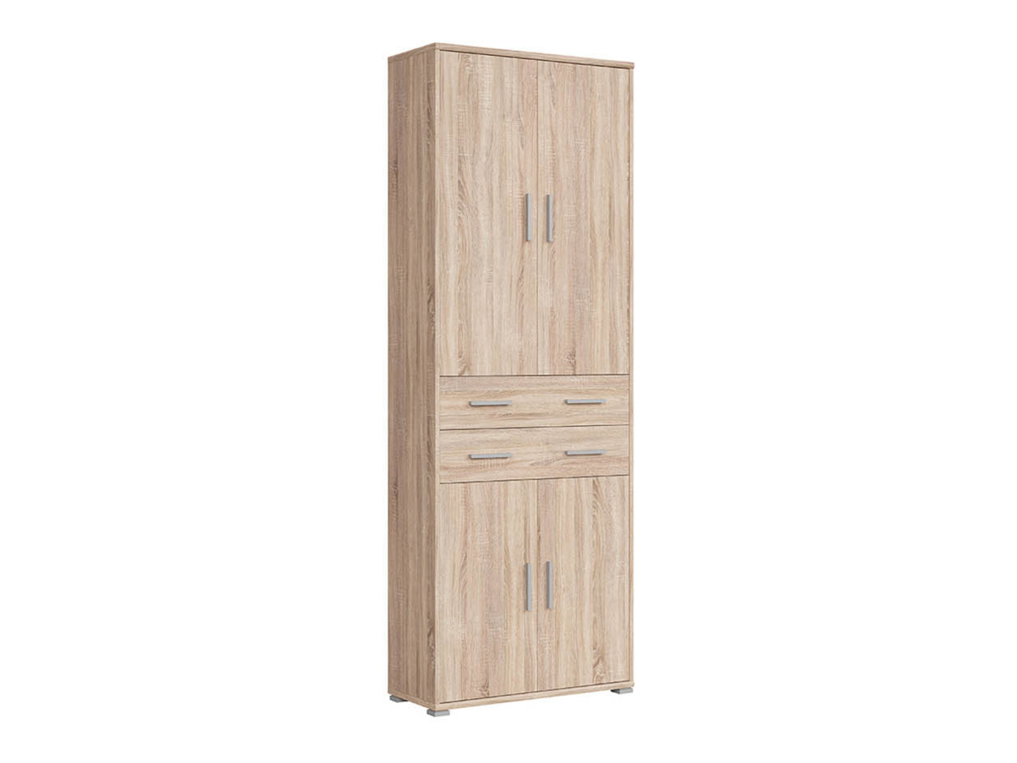 Regał zamknięty Brw Office 79 cm z 4 drzwiami i 2 szufladami dąb sonoma