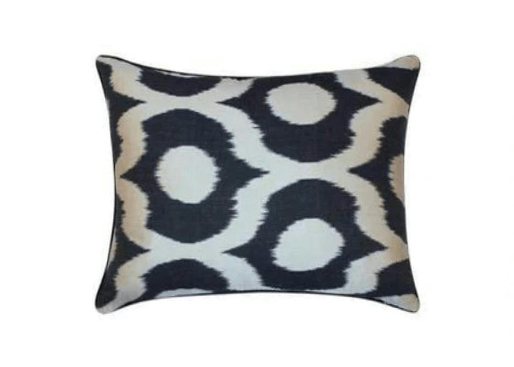 - Housse de coussin velours soie ikat  40x50 blanc