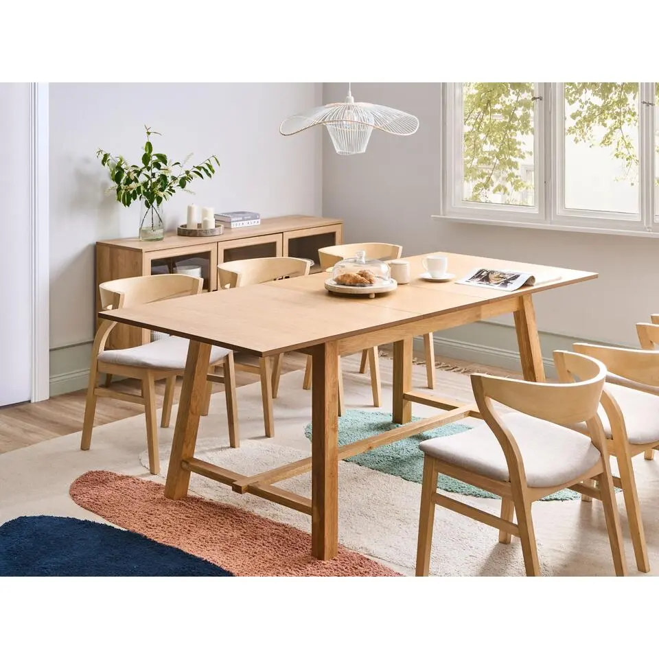 BARNES - Eettafel - Lichthout - 160/200 x 90 cm - MDF