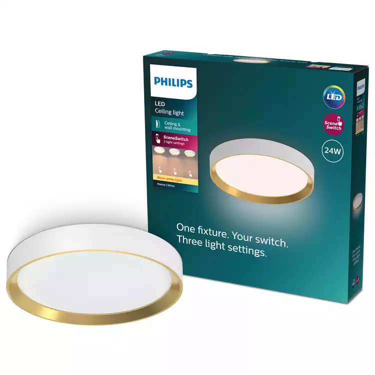 Philips Hanno Metal Scene Switch LED Ceiling Light - White