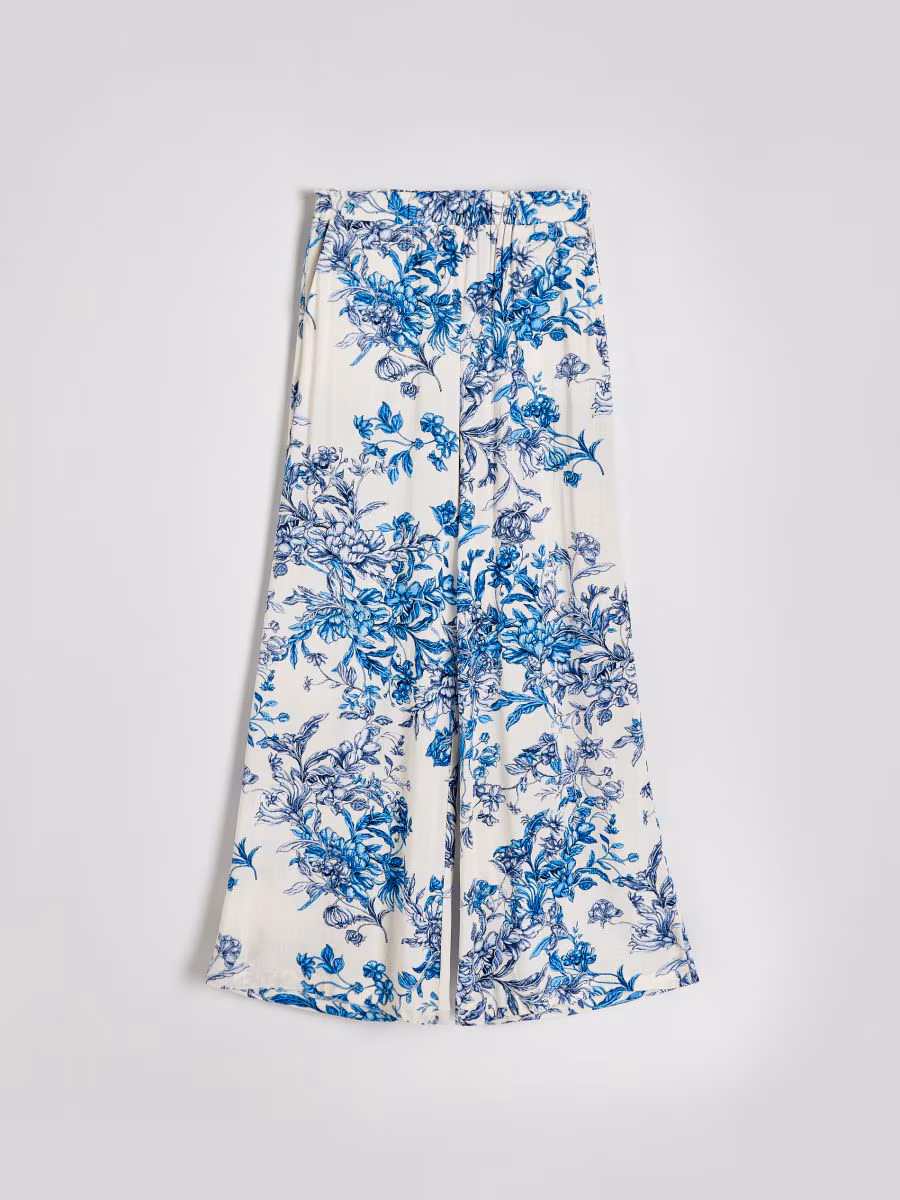 Patterned Viscose Trousers