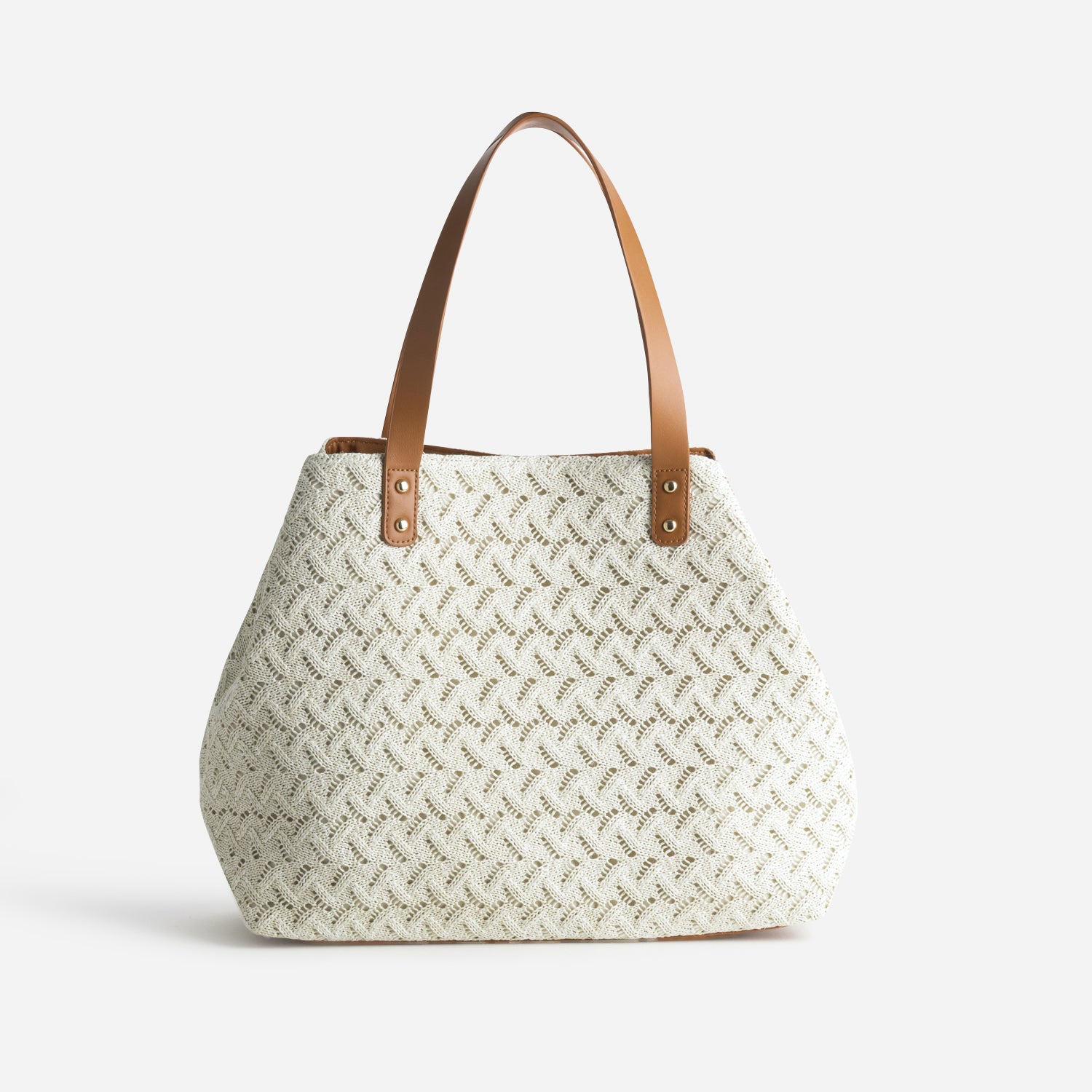 Sac cabas beige tressé