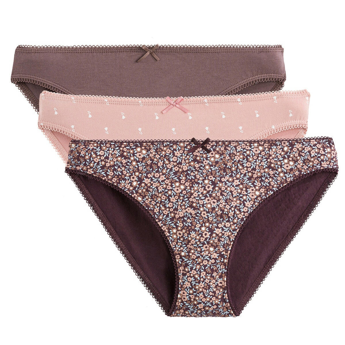 Lot de 3 slips en coton extensible