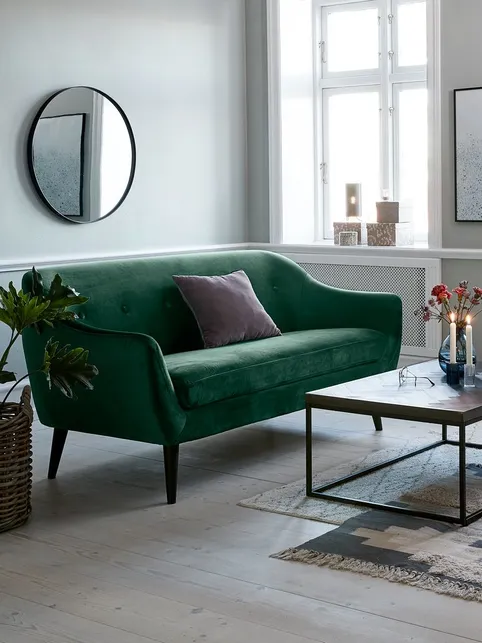 Sofa EGEDAL 2,5-pers. grøn velour