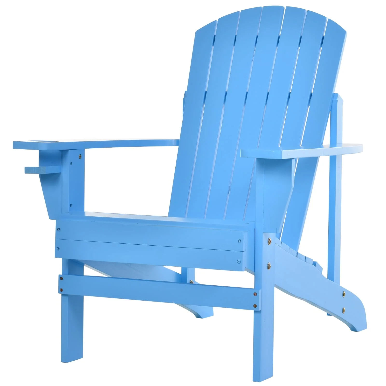 Outsunny Oversized Fir Wood Adirondack Chair with Cup Holder