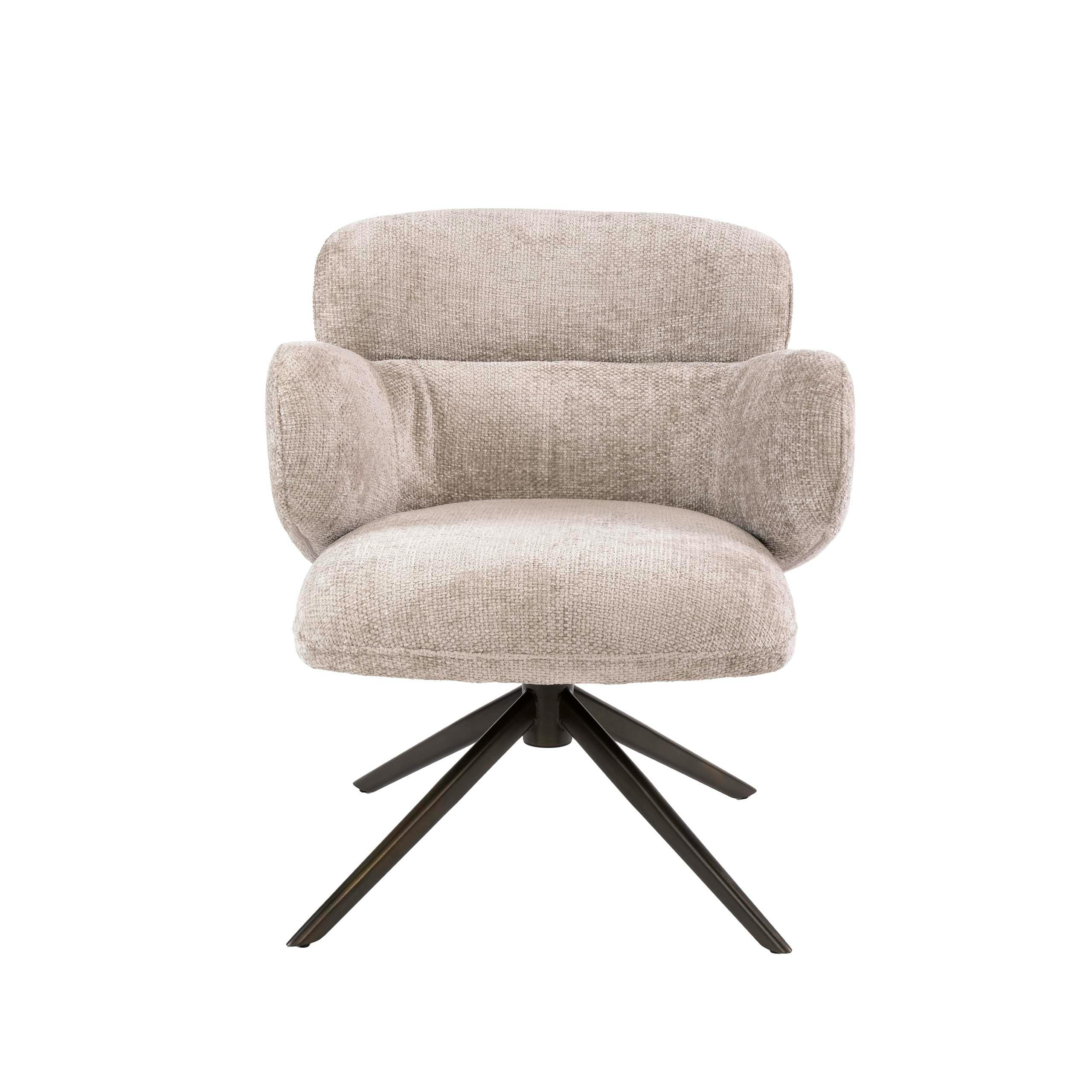 Fauteuil pivotant tissu sable à retour automatique CREEK