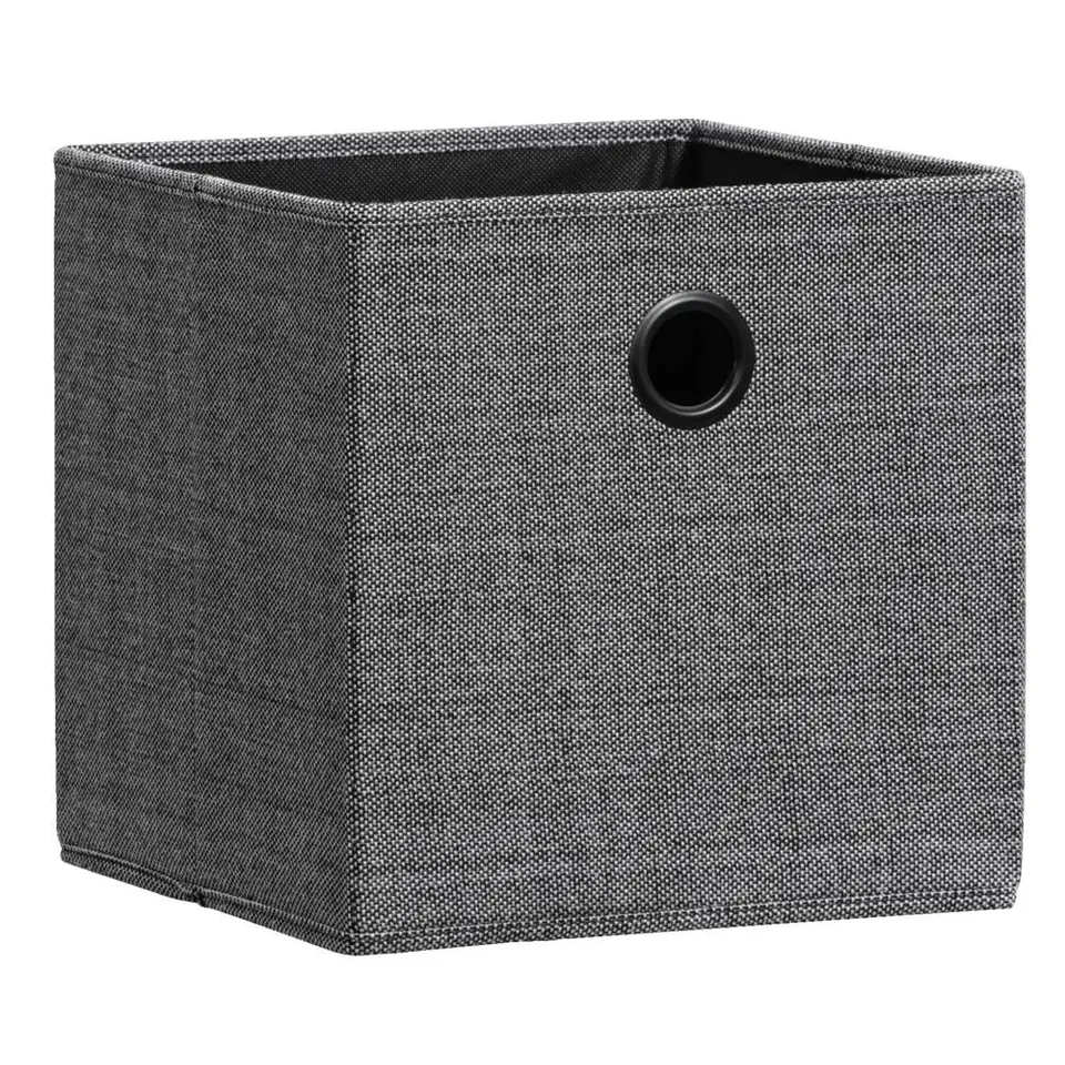 Opbergbox Kenzi linnen - antraciet - 31x31x31 cm