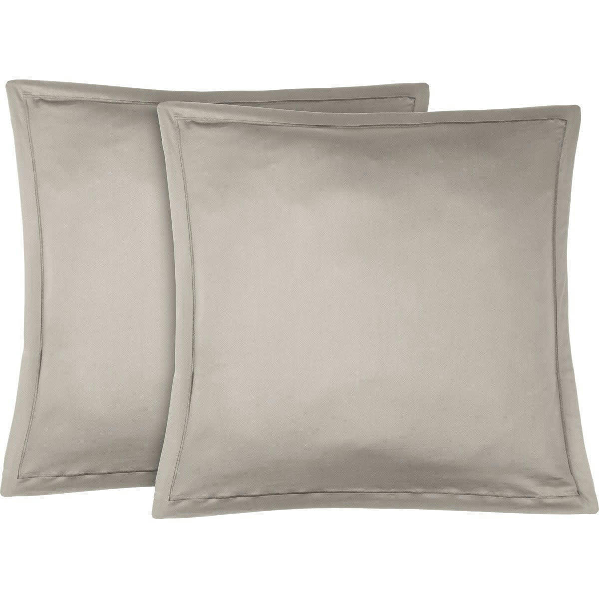 JULIA - Taie d'oreiller (x2) satin de coton  65x65 gris moyen