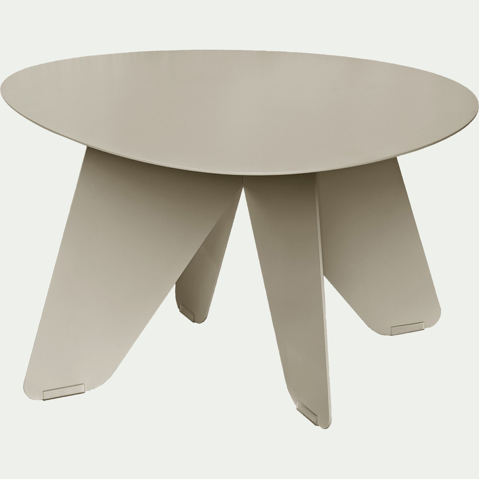 PERTUIS - Table basse ovale en acier l75xH35cm - beige