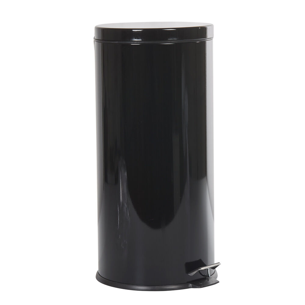 Poubelle ronde pédale noir 30L
