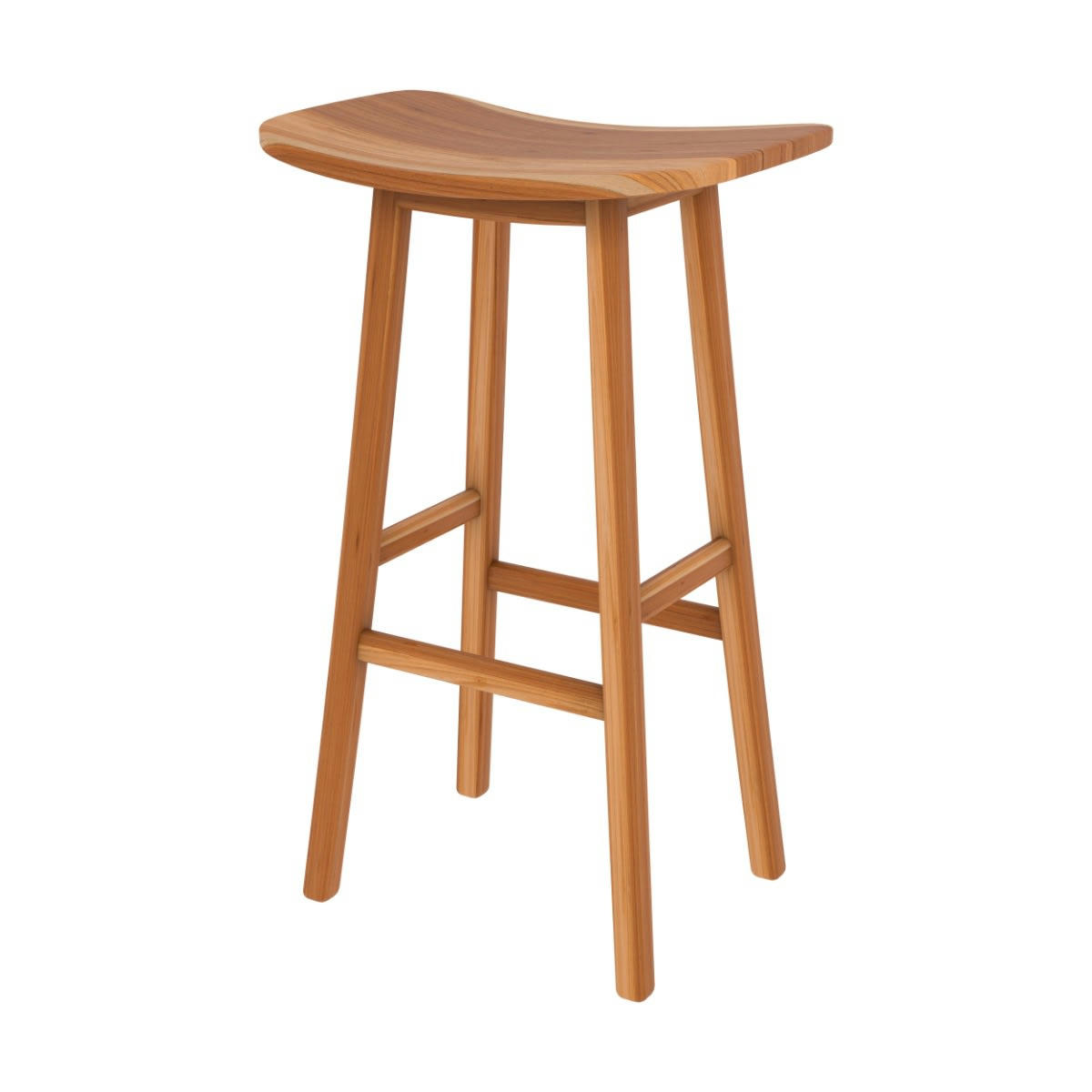 VITTORIA - Tabouret de bar en bois de teck 77 cm