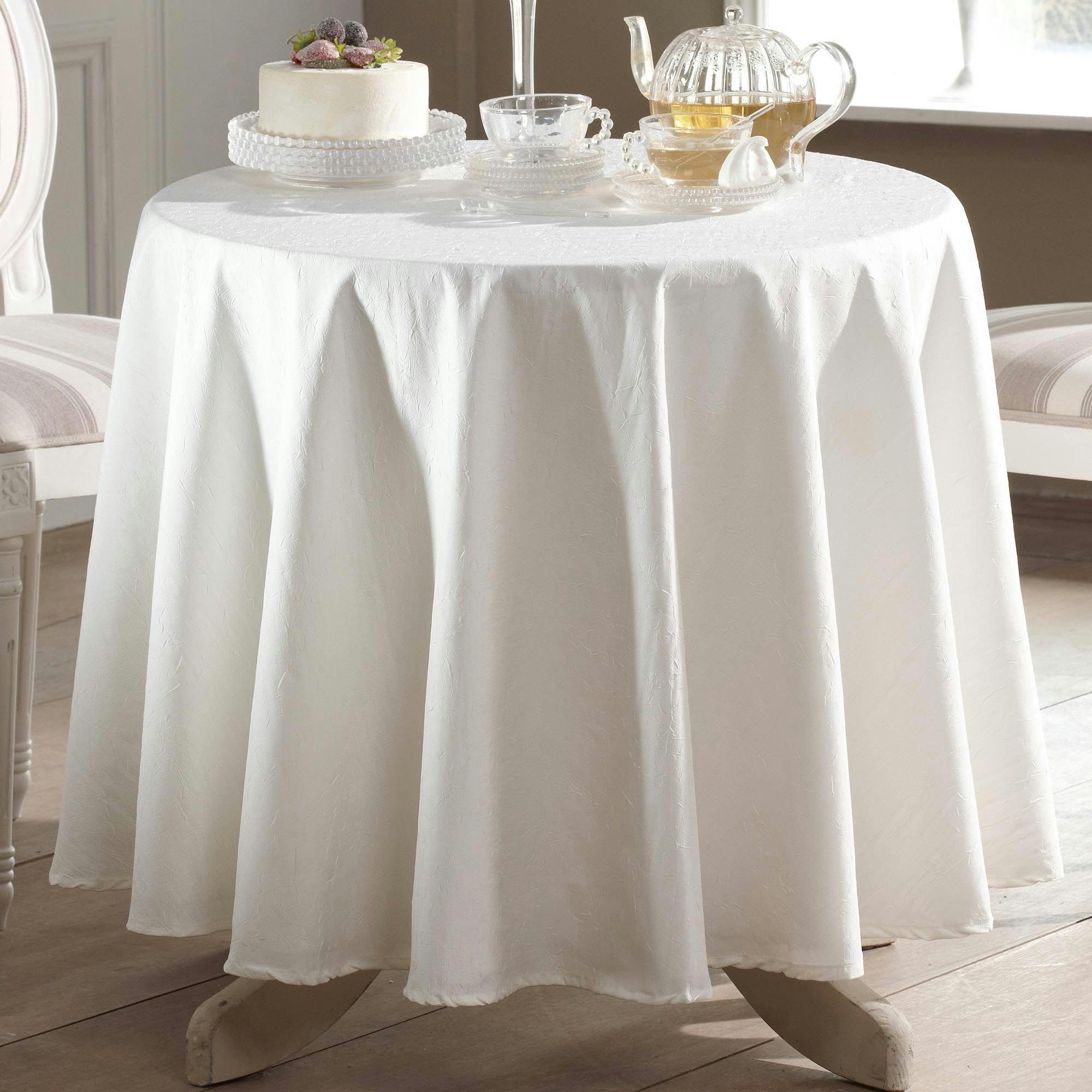 FONTANA - Nappe ronde blanc 180x180 en polyester