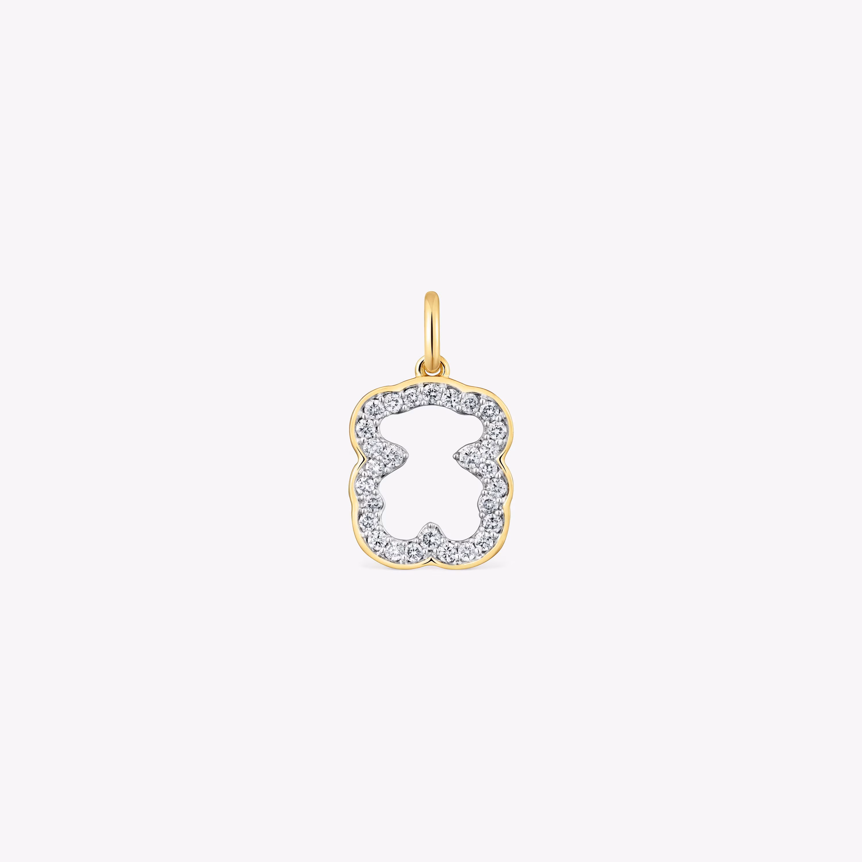 Colgante oso de oro de 14 kt y diamantes Medallions