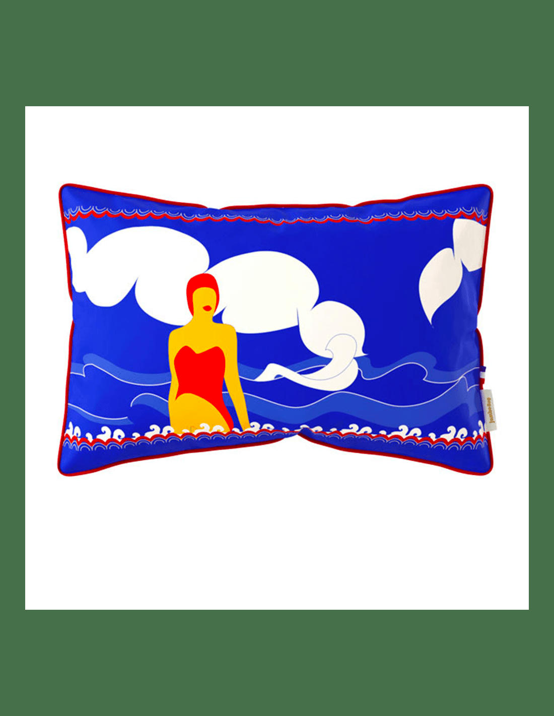 COUSSIN DÉCO - Coussin garni en tissu imprimé 60x40 cm Baigneuse