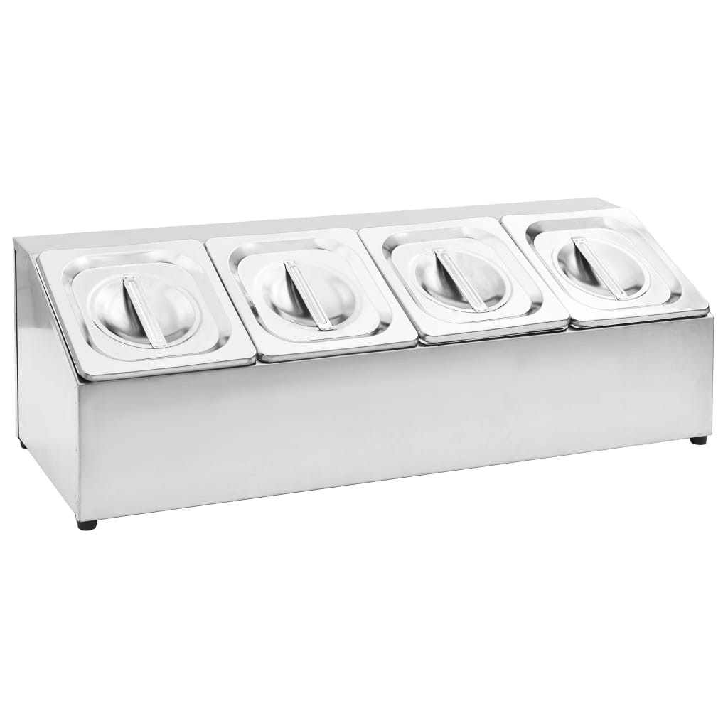 Pojemnik gastronomiczny Srebrny 22.5 x 66 x 21.5 cm Stal vidaXL