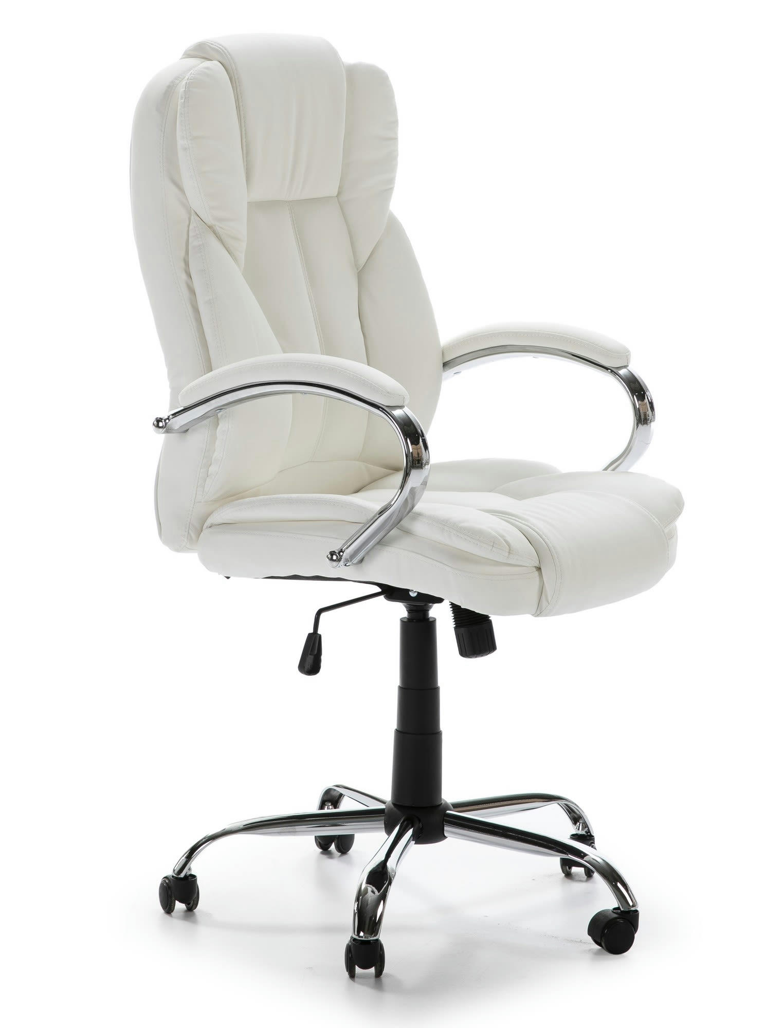 NIXON - Fauteuil de bureau à hauteur réglable et inclinable similicuir blanc