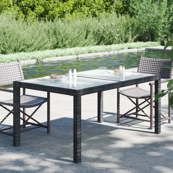 Stół ogrodowy Czarny 150 x 90 x 75 cm Technorattan vidaXL