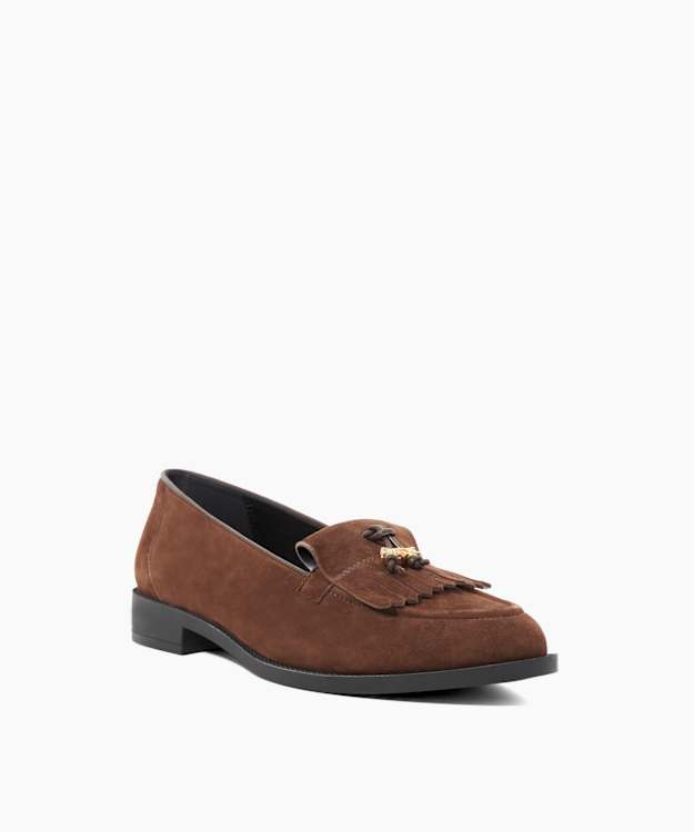 Globetrot Brown - Branded Charm Detail Tassel Loafers