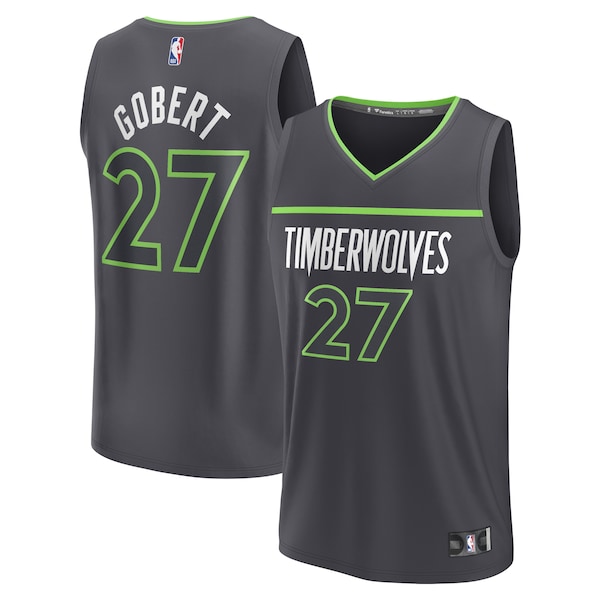 Rudy Gobert Minnesota Timberwolves  Youth Fast Break Replica Player Jersey - Statement Edition - Black