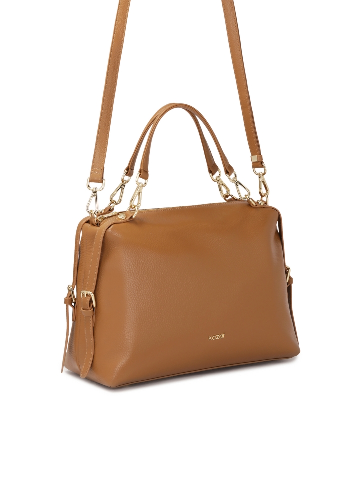 Light brown handbag with detachable handles