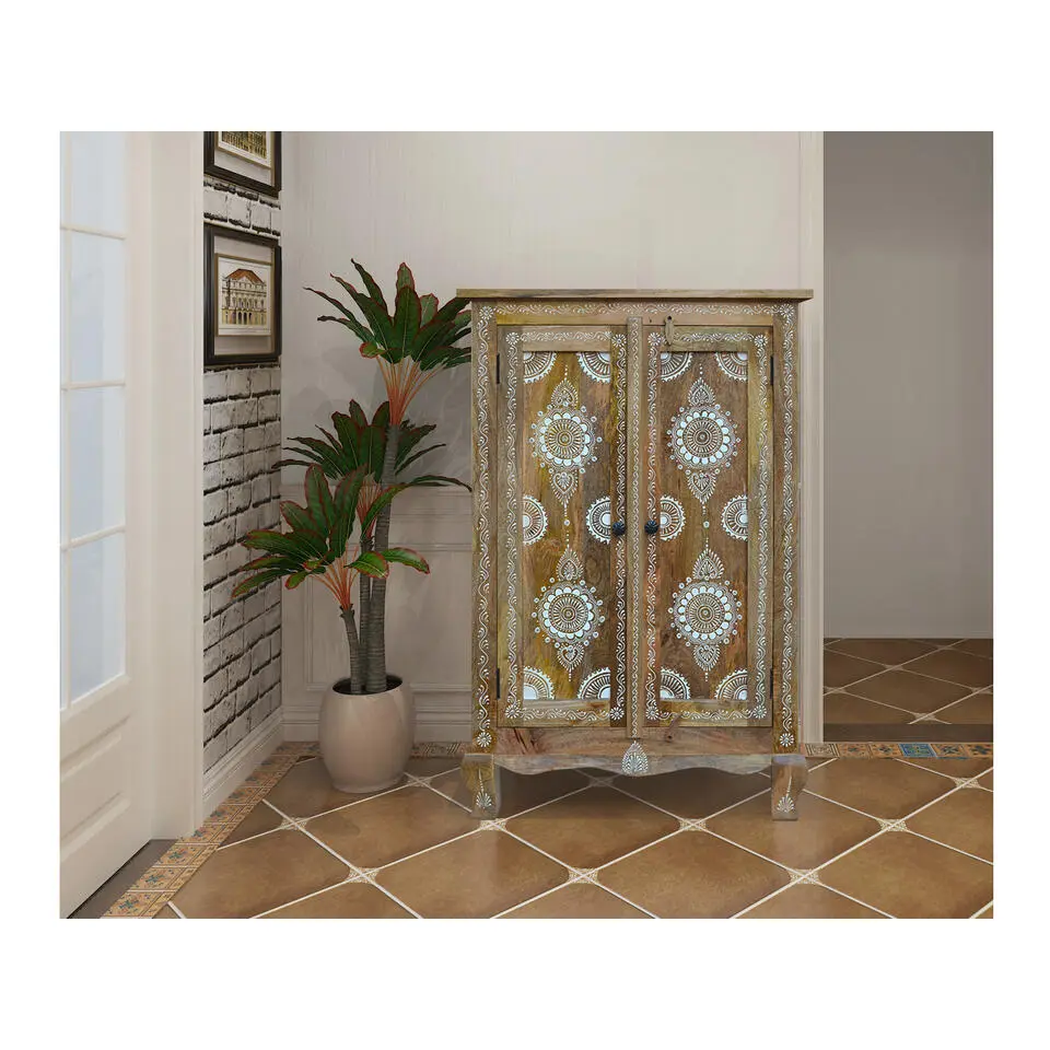 Sharma - Dressoir met 2 deuren in lichtbruin mangohout