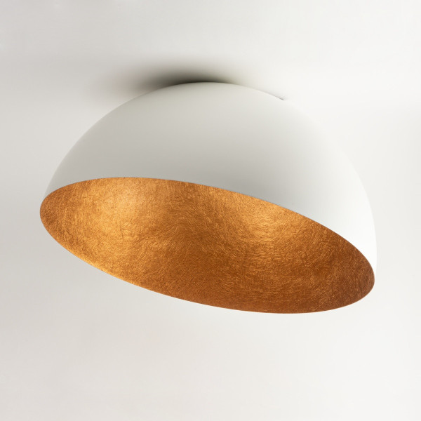 Lampa sufitowa biało-miedziana Sfera 1xE27x15W wym: 20x35x35 cm Sigma