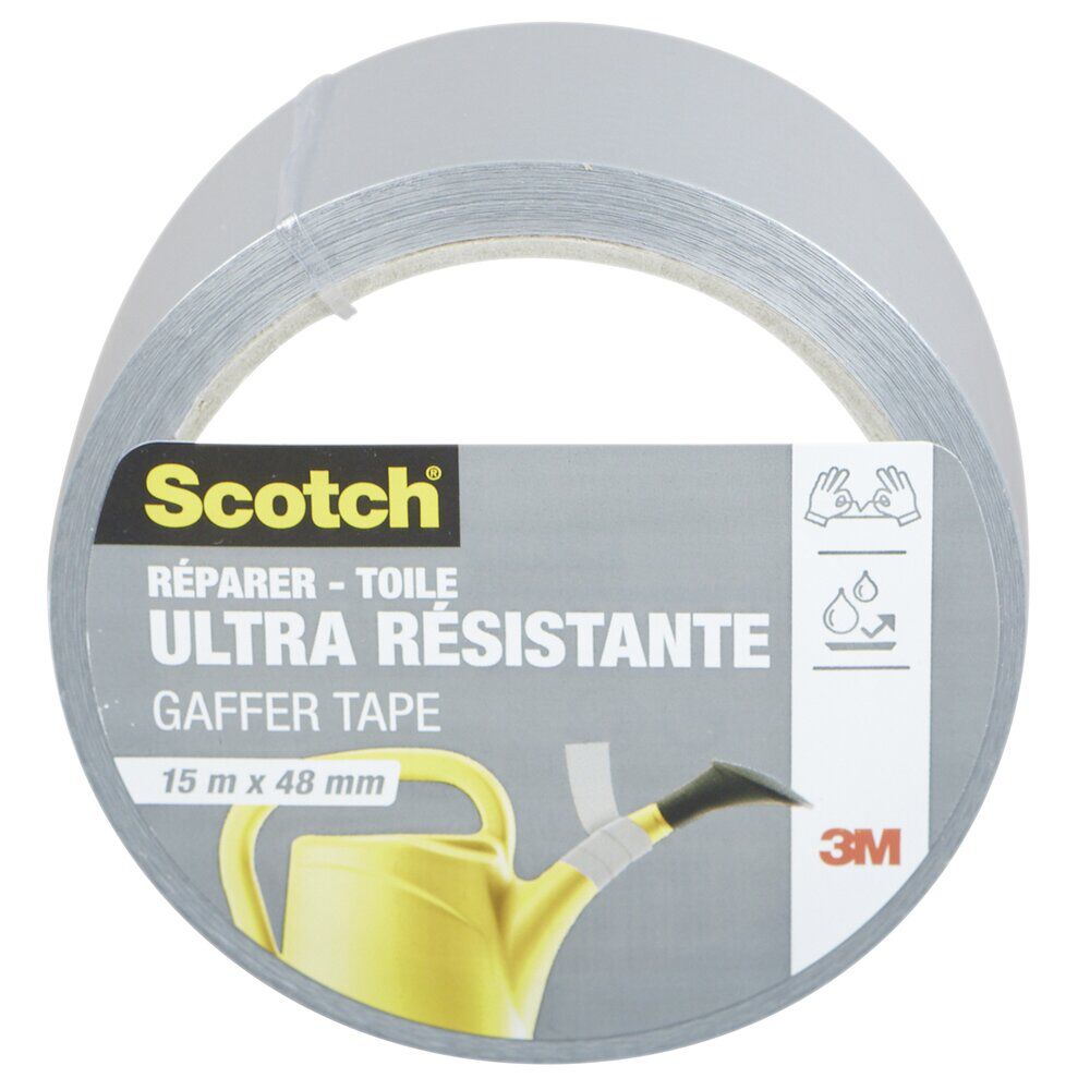 Adhésif toile Scotch large ultra résistant gris